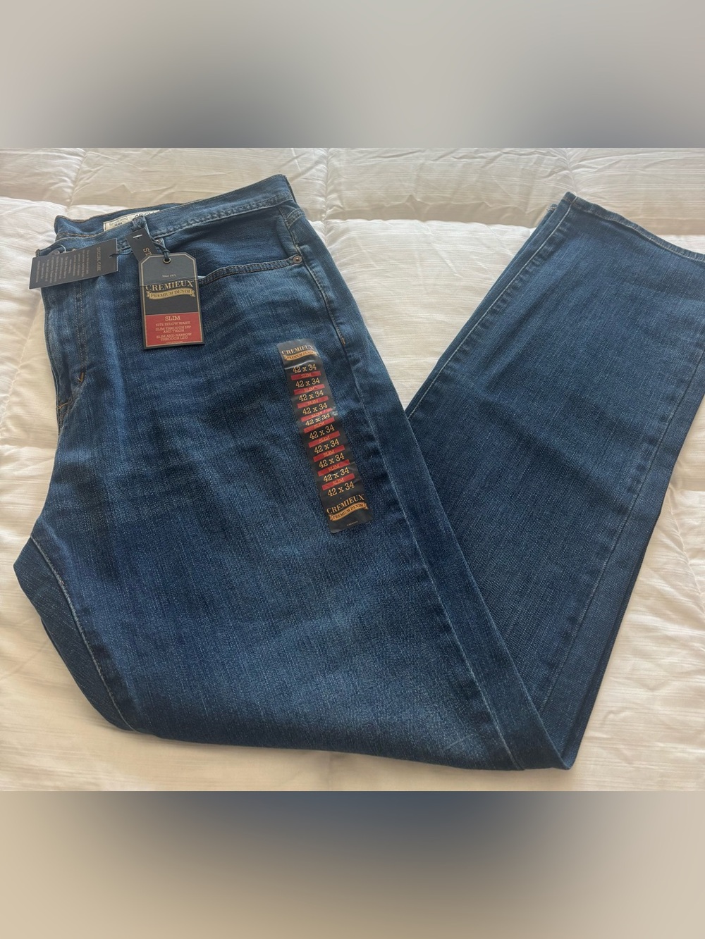 NWT Daniel Cremieux Stretch Denim Slim Fit Jeans Size 42x34